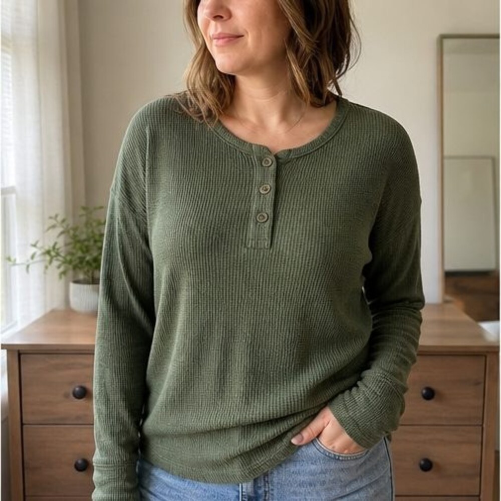 Gray Button Blouse - Picture 2 of 6